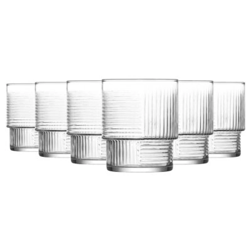 Image of LAV Helen Stacking Whisky Glasses - 230ml - Pack of 6 Clear unisex