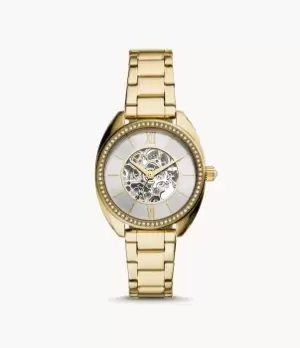 Image of Fossil Women Vale Automatic Gold-Tone Stainless Steel Watch