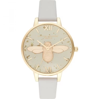 Image of Ladies Olivia Burton Celestial 3D Bee Pearl Pink & Gold Watch
