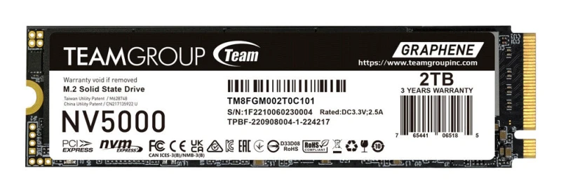 Image of Team Group Team Group NV5000 2 TB M.2 PCI Express 4.0 NVMe 3D NAND TM8FGM002T0C101
