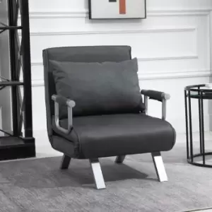 Image of Portable Home Office Chair Folds Into Bed With Pillow Grey