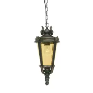 Image of IP23 1 Bulb Chain Lantern Light Weathered Bronze Medium LED E27 100W