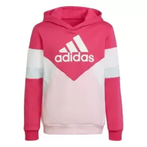 Image of adidas Colorblock Fleece Hoodie Kids - Team Real Magenta / Clear Pink