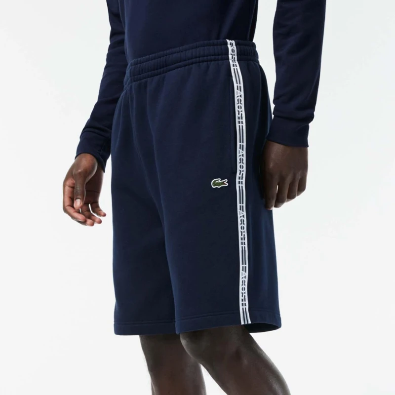 Image of Lacoste Cotton Flannel Jogger Shorts - Blue Blue XS