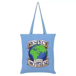 Image of Grindstore Respect Your Mother Earth Tote Bag (One Size) (Sky Blue)