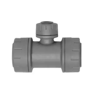 Image of Polypipe PolyPlumb Reducing Tee Grey 22mm x 22mm x 10mm - PB112210 - 571071