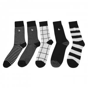 Image of Jack Wills Bickleigh 5 Pack Socks Mens - Grey