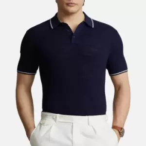 Image of Polo Ralph Lauren Cotton Linen Polo Collar Top - S