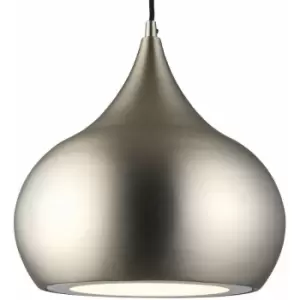 Image of Led Ceiling Pendant Light 18W Cool White Bulb Matt Nickel Hanging Dome Shade