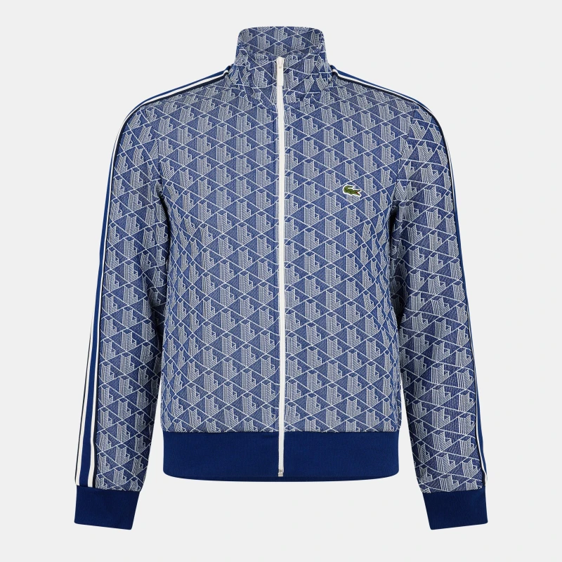 Image of Lacoste All Over Print Tracksuit Top Methylene/Flour male XS