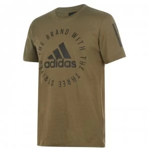 Image of adidas SID Logo T Shirt - RAW KHAKI
