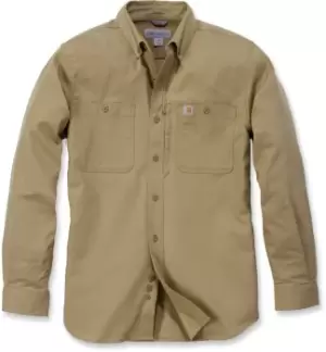Image of Carhartt Rugged Professional Work Long Sleeve Shirt, green-brown, Size L, green-brown, Size L