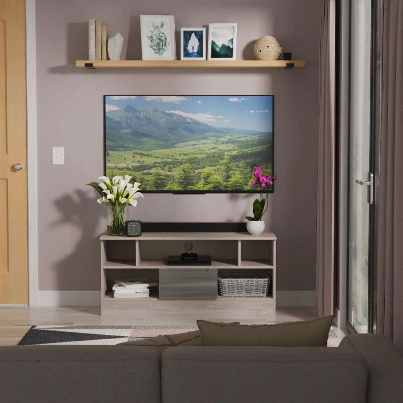 Image of Ready Assembled 2 U Lucca 1 Drawer TV & Media Unit (Ready Assembled) in Grey Grey Unisex