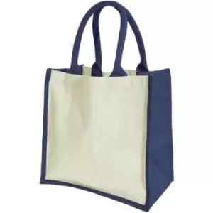 Image of Westford Mill Printers Midi Jute Bag (14 Litres) (One Size) (Navy Blue) - Navy Blue