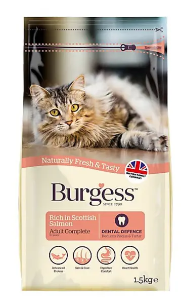 Image of Burgess Adult Scottish Salmon Cat Food 1.5kg