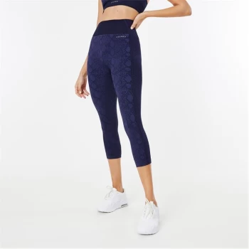 Image of USA Pro Seamless Capri Cropped Leggings - Navy/Snake