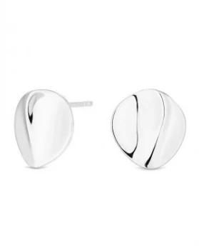 Image of Simply Silver Warped Stud Earrings