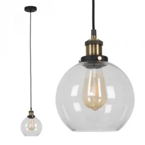 Image of Sheridan Steampunk Electric Pendant with Clear Glass Shade