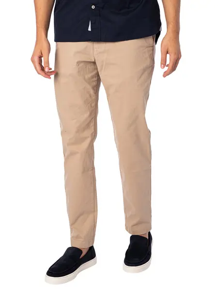 Image of Tommy Hilfiger Harlem Essential Twill Chino Trousers Beige 36W x 32L