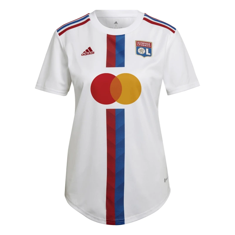 Image of adidas Olympic Lyon Home Shirt 2022 2023 Womens White female 8 (XS)
