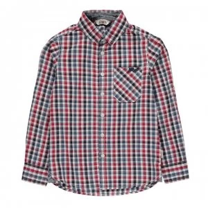 Image of Lee Cooper Long Sleeve Checked Shirt Junior Boys - Blu/Red/Wht/Nav