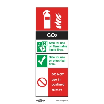 Image of Safety Sign - CO2 Fire Extinguisher - Self-Adhesive Pack of10
