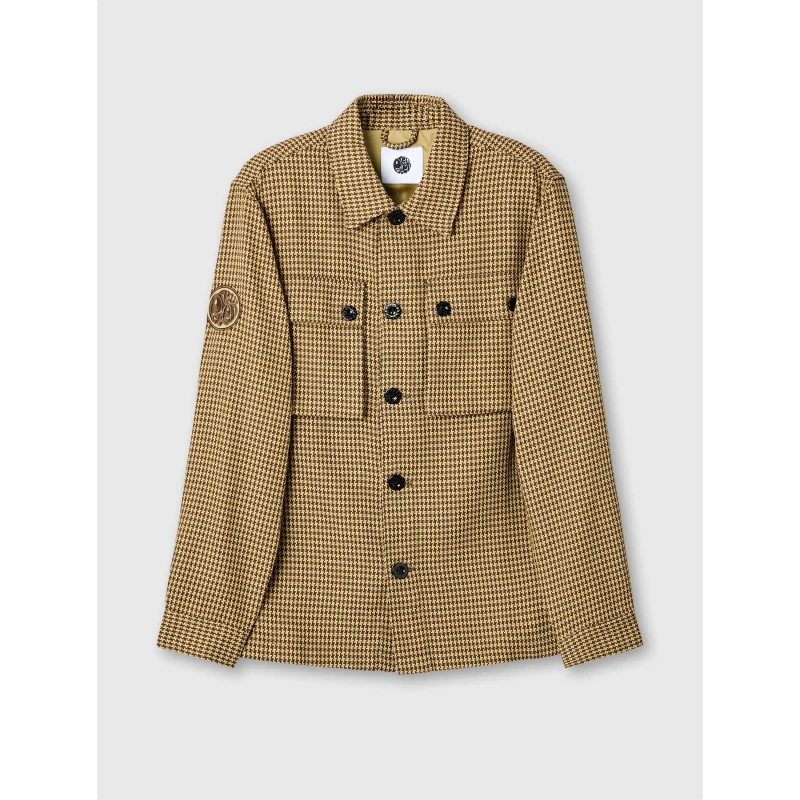 Image of Pretty Green Mens Kilburn Relaxed Fit Overshirt Taupe male Small