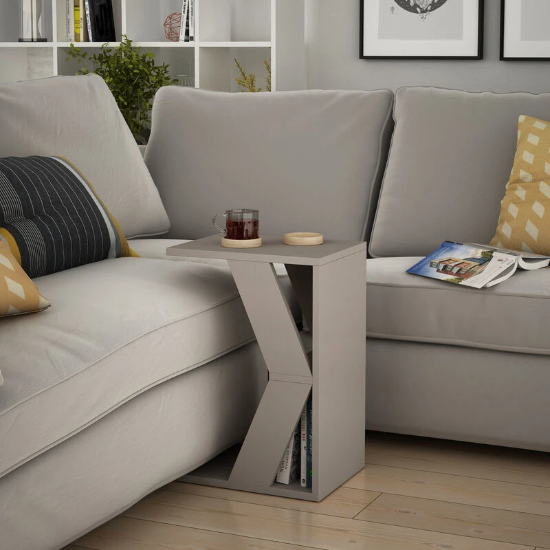 Image of DECORTIE Decortie - Naze Modern c Shape Table Multipurpose h 57cm - Mocha Grey - Mocha Grey M.SH.14196.5