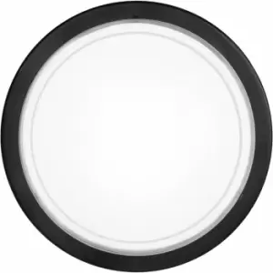 Image of Loops - Wall Flush Ceiling Light Black Shade White Clear Glass Painted Bulb E27 1x60W