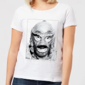Image of Universal Monsters Creature From The Black Lagoon Portrait Womens T-Shirt - White - 5XL