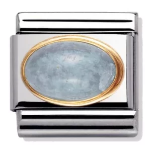 Image of Nomination CLASSIC Gold Oval Aquamarine Charm 030504/01