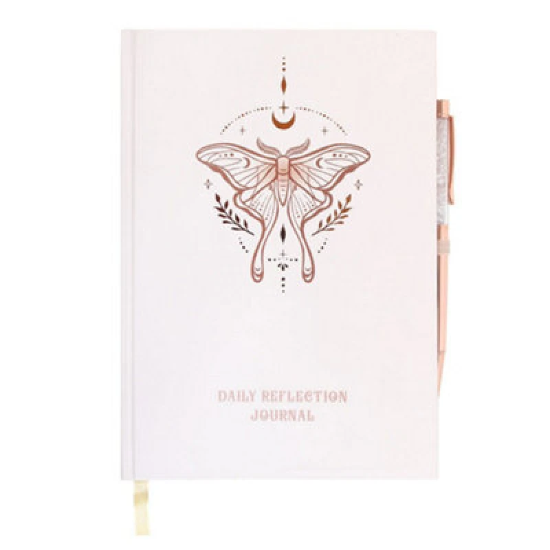 Image of Something Different Something Different Daily Reflection Luna Moth Journal in Pale Pink Pale Pink One Size Unisex 5063652261453