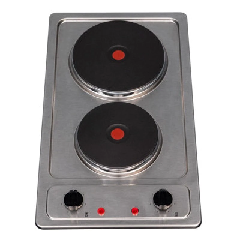 Image of SIA 30cm Stainless Steel Compact 2 Zone Electric Solid Plate Domino Hob - PHP301SS Silver