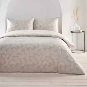 Image of Appletree Style Nola Retro Print 100% Cotton Reversible Duvet Cover Set, Natural, Single