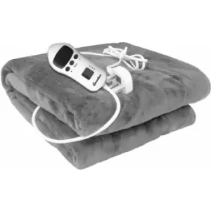 Image of Groundlevel - Fleece heated electric blanket - Silver - Silver