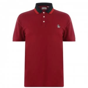 Image of Original Penguin Block Collar Polo Shirt - Red 607