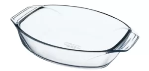 Image of Pyrex Irrestistible Glass Oval Roaster High Resistance Easy Grip, 35x24cm