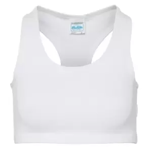 Image of AWDis Just Cool Womens/Ladies Sleeveless Girlie Sports Crop Top (M) (Arctic White)