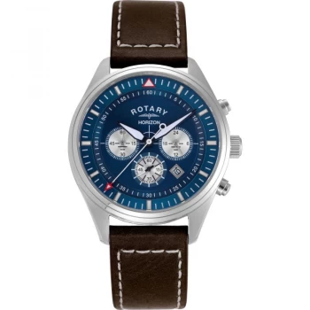 Image of Rotary Blue And Brown 'Horizon' Chronograph Sports Watch - HGS00010/05