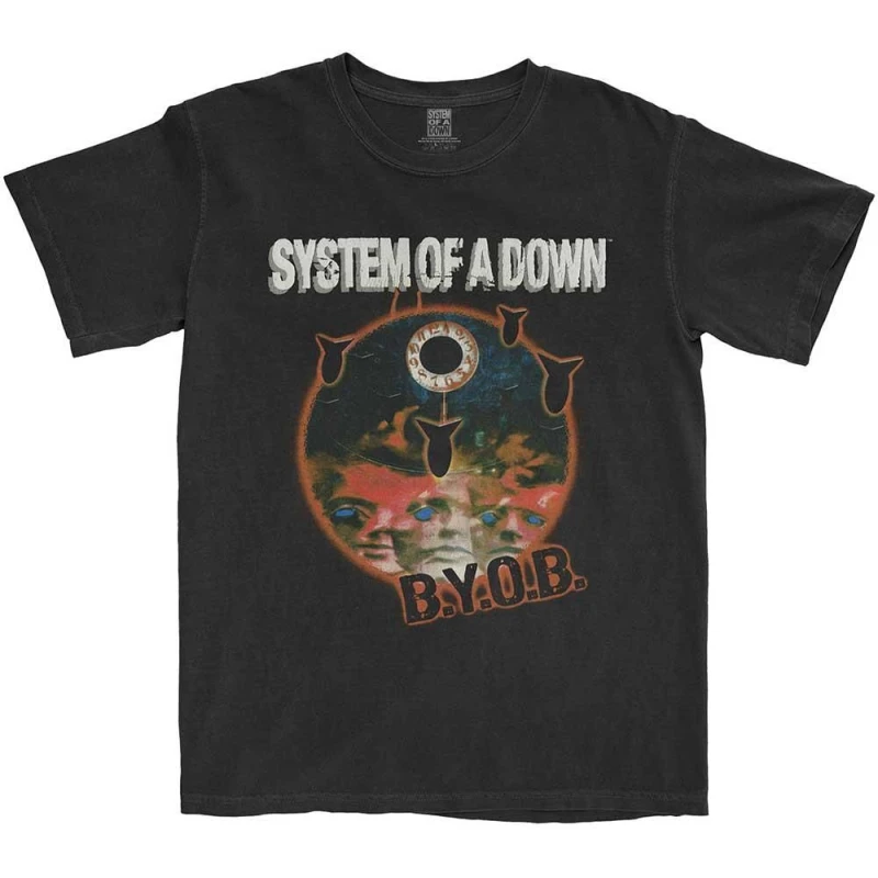 Image of System Of A Down System Of A Down Men BYOB Classic Cotton T-Shirt in Black Size: large Black L Male 5063425882366
