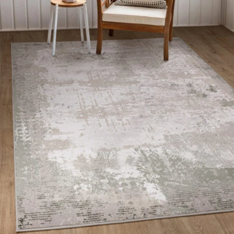 Image of The Rug Edit Ritz Luxe Shimmer Green Living Room Rug 80X140Cm