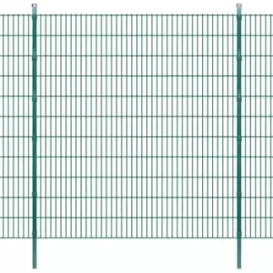 Image of 2D Garden Fence Panels & Posts 2008x2230 mm 16 m Green vidaXL - Green