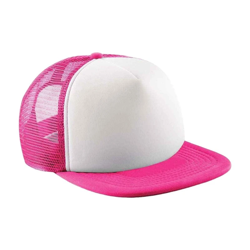 Image of Beechfield Vintage Snapback Trucker Cap in Fuchsia Fuchsia Unisex One Size