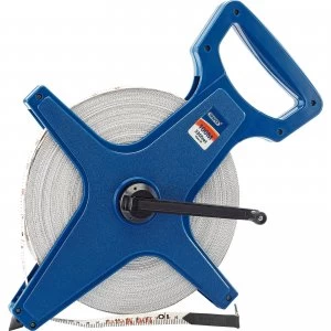 Image of Draper Fibreglass Surveyors Tape Measure Imperial & Metric 330ft / 100m 13mm