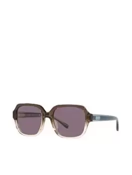 Image of Coach Transparent Brown Rectangle Sunglasses