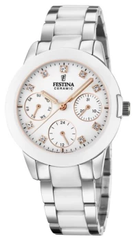 Image of Festina Womens Ceramic Two-Tone Steel/Ceramic Bracelet Watch