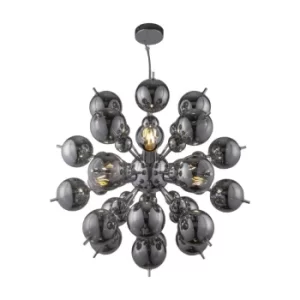 Image of Modern Bolla 6 Light Chrome Pendant Ceiling Light Glass Shades