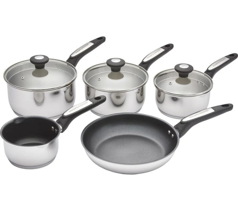 Image of Morphy Richards 5 Piece Cookware Set - Stainless Steel 5056765400826