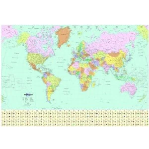 Image of Map Marketing World Political Map Unframed