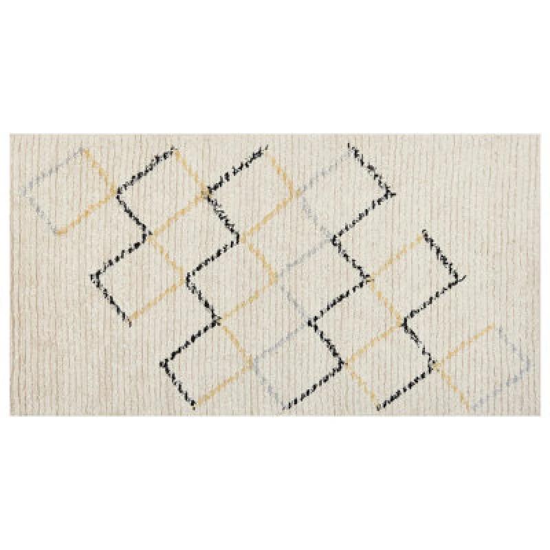 Image of Beliani Rug Tezpur Beige 80 X 150 Cm Cotton